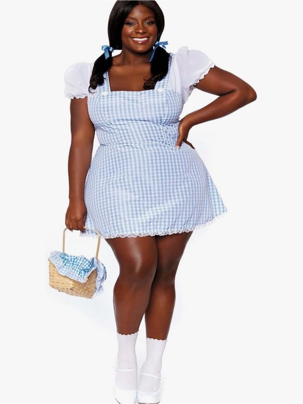 NWOT costume Kansas Girl Dreamgirl Blue White Gingham Prairie Dress, XL